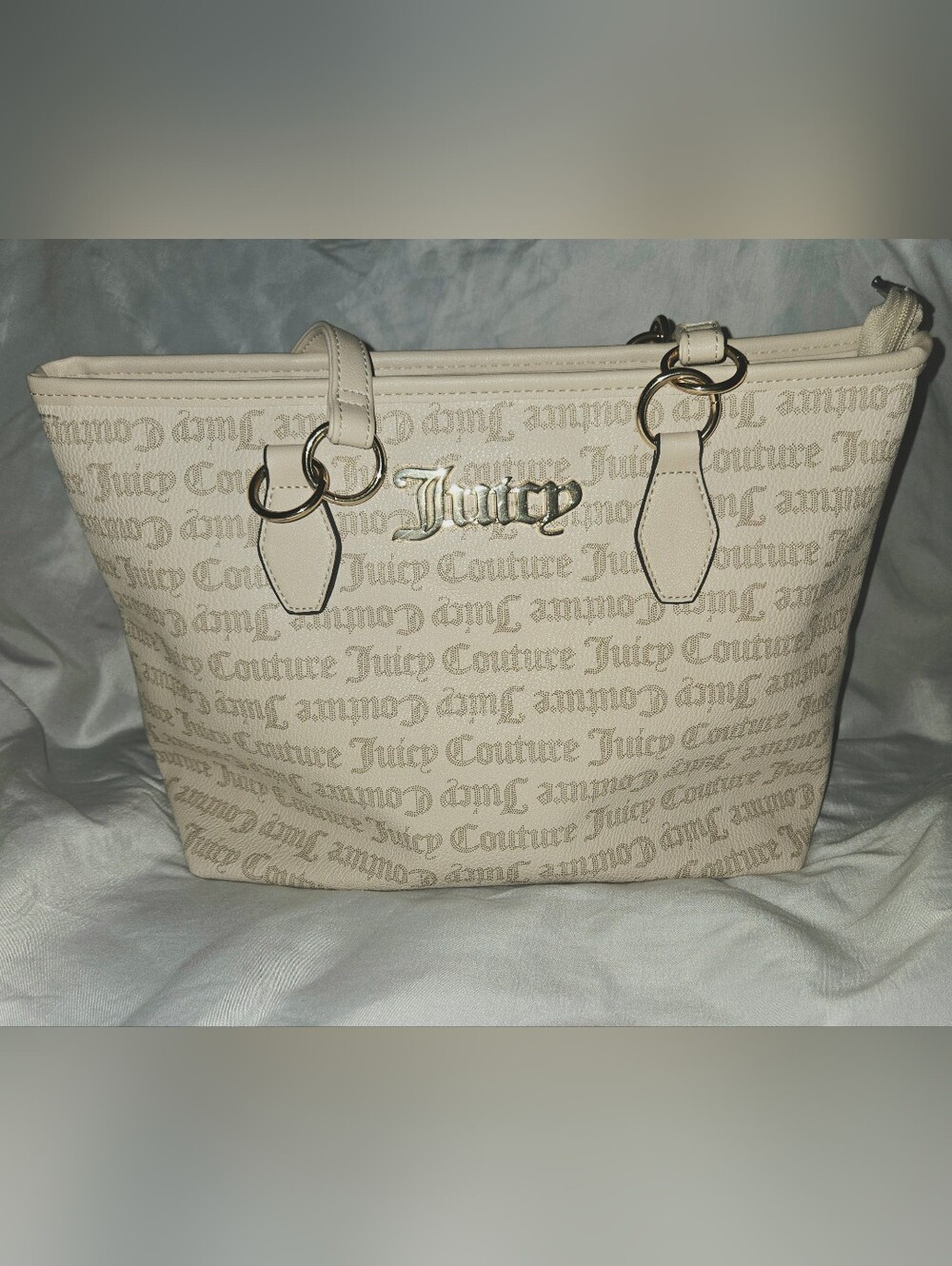 Juicy Couture Cream Logo Tote Bag